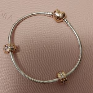 Pandora Rose Bracelet w/clips